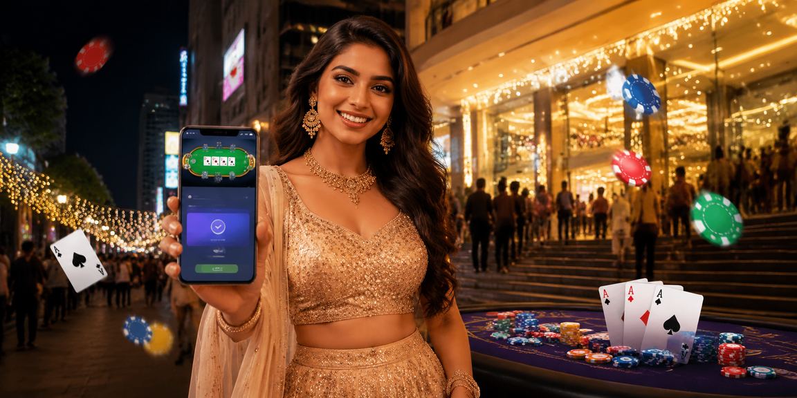 Bangalore MG Road during poker game featuring traditional Indian attire